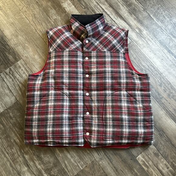 Pendleton Vest Mens 2XL Wool Reversible Button Snap Plaid USA Hunting - Picture 1 of 8